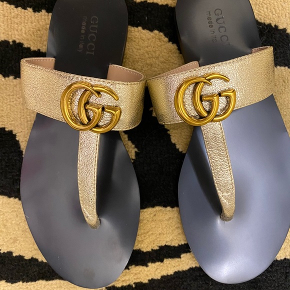gold gucci sandals